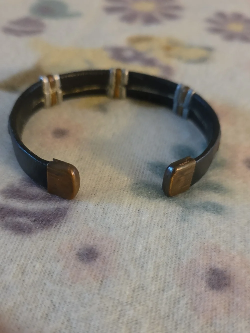 Men's Black and Gold Braided Cuff Bracelet - Classic Accent